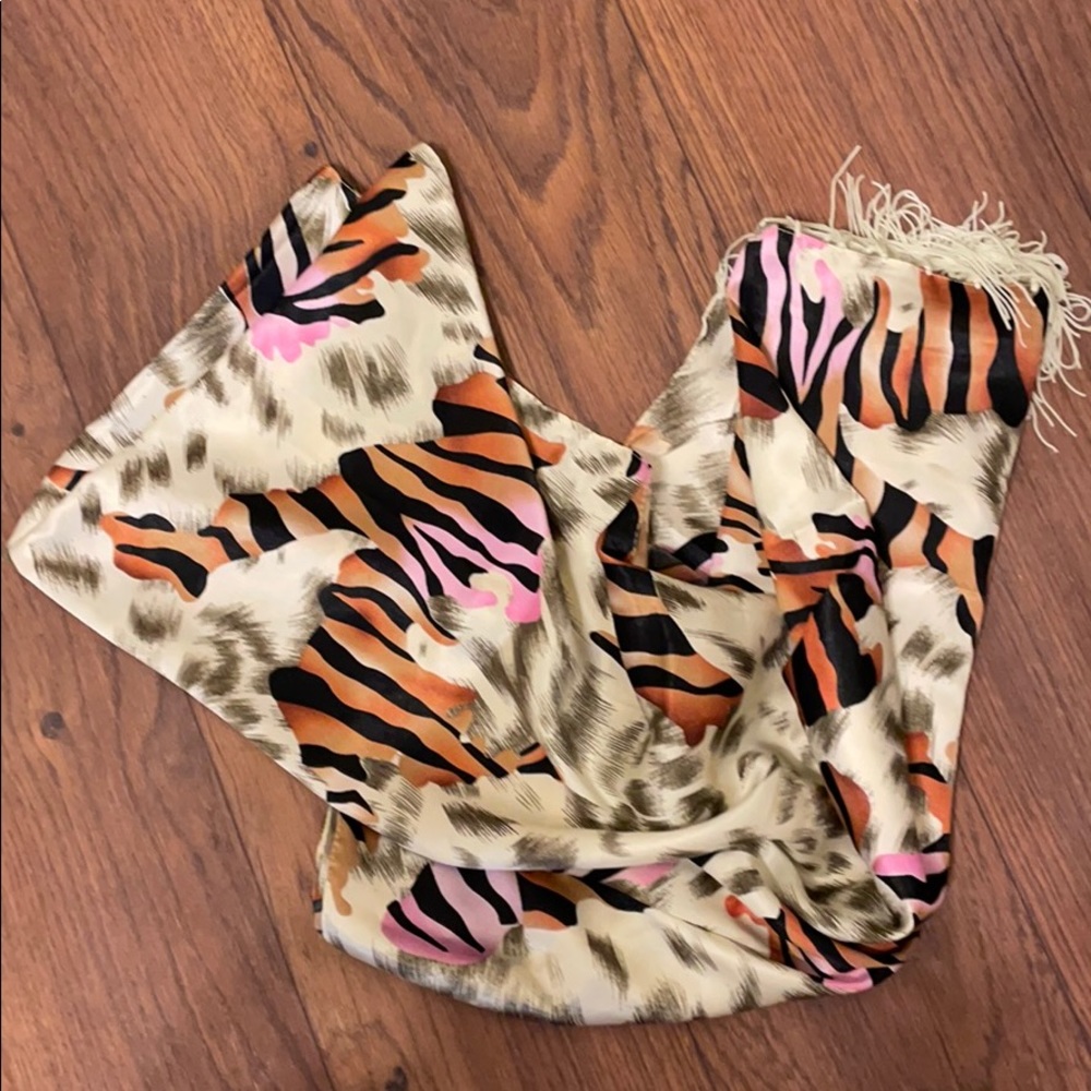 Multicolored Satin Scarf NWT